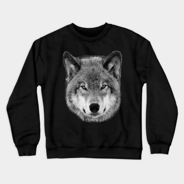 Wild Wolf Face Animal For Hunting, Fishing & Protection Crewneck Sweatshirt by mangobanana